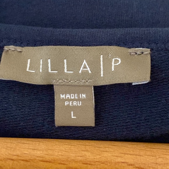 Lilla P Navy Blue Jersey Short Sleeved Midi T-shirt Style Dress size Large - Picture 10 of 11